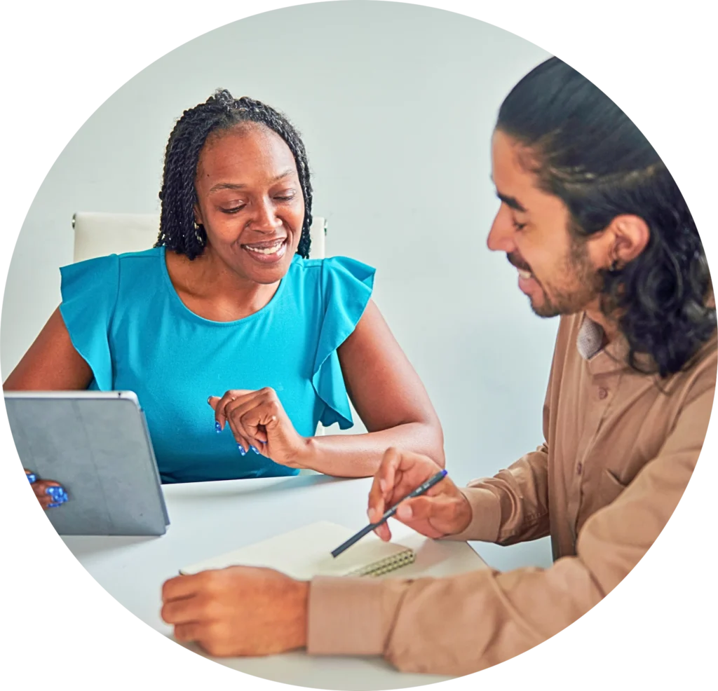 Two People Working